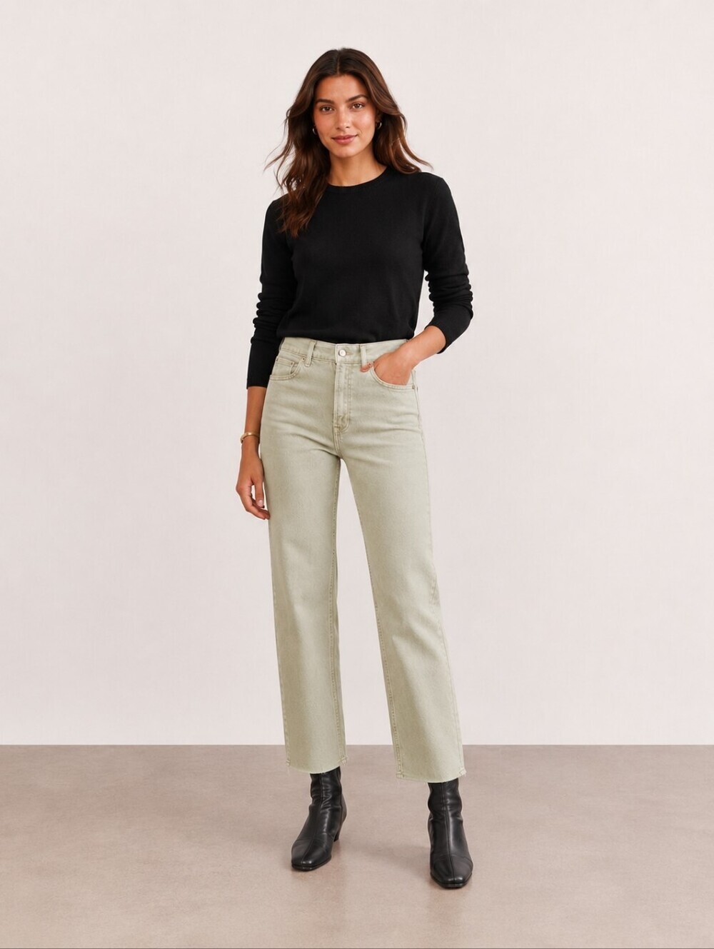 ❤️ EVERLANE WAY HIGH HIGH RISE STRAIGHT LEG ORGANIC COTTON JEANS, 00 (24)